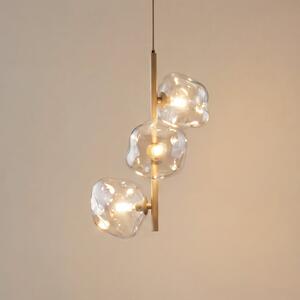TK Lighting Lampă suspendată Lava, cu 3 becuri, Ø 29 cm, nisip/cognac, G9, reglabil, Bej, Camera de zi / sufragerie, Sticlă, Modern