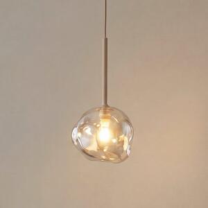 TK Lighting Lampă suspendată Lava, Ø 15 cm, G9, nisip/cognac, sticlă, reglabil, Bej, Camera de zi / sufragerie, Sticlă, Modern