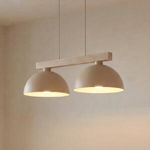 TK Lighting Lampă suspendată Oslo, culoare nisip, cu 2 becuri, lungime 83 cm, soclu E27, reglabil, Bej, Camera de zi / sufragerie, Metal, Modern