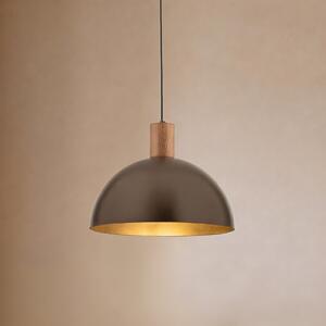TK Lighting Lampă suspendată Oslo, maro, metal, Ø 34 cm, E27, reglabil, Maro / Rugină, Camera de zi / sufragerie, Metal, Modern
