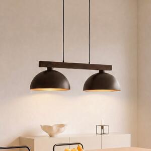 TK Lighting Lampă suspendată Oslo, maro, cu 2 becuri, lungime 83 cm, soclu E27, reglabil, Maro / Rugină, Camera de zi / sufragerie, Metal, Modern