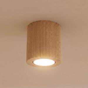 TK Lighting Spot de tavan Eve, înălțime 8,5 cm, soclu GU10, lemn, reglabil, Lemn, Camera de zi / sufragerie, Lemn, Modern