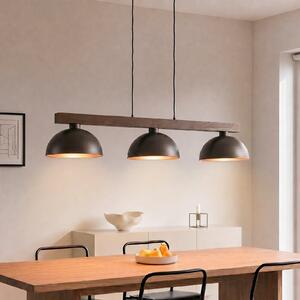 TK Lighting Lampă suspendată Oslo, maro, cu 3 becuri, lungime 118 cm, soclu E27, reglabil, Maro / Rugină, Camera de zi / sufragerie, Metal, Modern