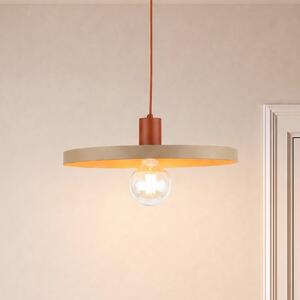 TK Lighting Lampă suspendată Sila, nisip/roșu, metal, Ø 45 cm, E27, reglabil, Bej, Camera de zi / sufragerie, Metal, Modern