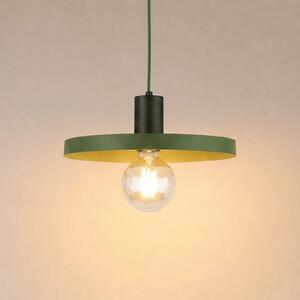 TK Lighting Lampă suspendată Sila, verde, metal, Ø 30 cm, E27, reglabil, Verde, Camera de zi / sufragerie, Metal, Modern