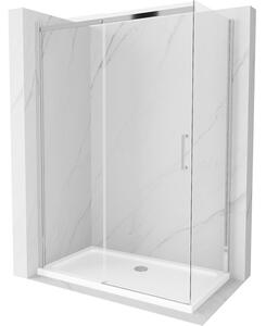Mexen Omega cabină de duș extensibilă 140 x 70 cm, transparent, Crom + cadă de duș Flat - 825-140-070-01-00-4010