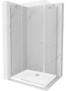 Mexen Roma cabină de duș cu balamale 70 x 80 cm, transparent, Crom + cadă de duș Flat - 854-070-080-01-00-4010