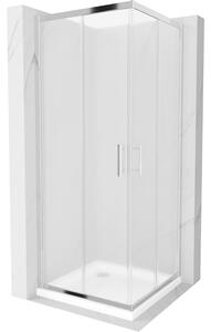 Mexen Rio cabină de duș pătrată 90 x 90 cm, Înghețat, Crom + cadă de duș Flat, Albă - 860-090-090-01-30-4010