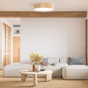 TEMAR LIGHTING Plafonieră Cleo DR800, lemn de pin, Ø 80 cm, 6 becuri, E27, reglabil, Lemn, Camera de zi / sufragerie, Lemn, Modern