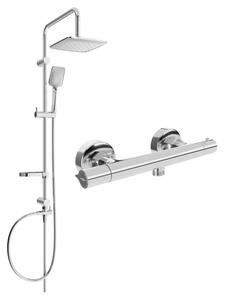 Mexen Sven set de duș cu pară de tip ploaie și baterie de duș termostatică Slim, Crom - 77105262-00
