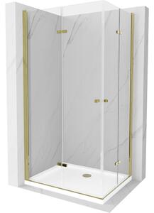 Mexen Lima Duo cabină de duș pliabilă 100 x 90 cm, transparent, Aurie + cadă de duș Flat - 856-100-090-50-02-4010G