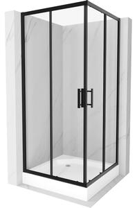 Mexen Rio cabină de duș pătrată 90 x 90 cm, transparent, Neagră + cadă de duș Rio, Albă - 860-090-090-70-00-4510