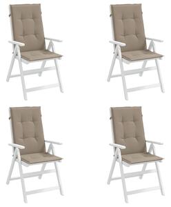 Perne scaun spătar înalt 4 buc., gri taupe, 120x50x3 cm, textil