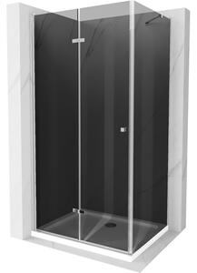 Mexen Lima cabină de duș pliabilă 100 x 110 cm, Grafit, Crom + cadă de duș Flat, Albă - 856-100-110-01-40-4010