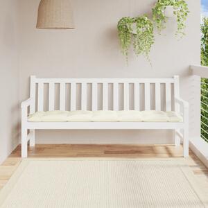 Pernă bancă de grădină, alb crem, 180x50x7 cm, textil oxford