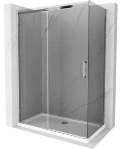 Mexen Omega cabină de duș extensibilă 130 x 70 cm, Grafit, Crom + cadă de duș Flat, Albă - 825-130-070-01-40-4010