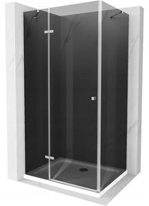 Mexen Roma cabină de duș cu balamale 80 x 120 cm, Grafit, Crom + cadă de duș Flat, Albă - 854-080-120-01-40-4010