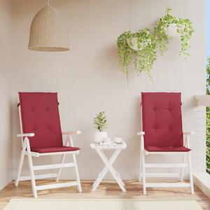 Perne scaun cu spătar înalt, 2 buc., roșu, 120x50x3 cm, textil