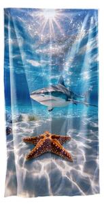 Prosop de plaja cu uscare rapida AQUALIS albastru 70 x 140 cm, 100% microfibra
