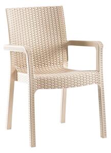 Set mobilier gradina - terasa, masa 90x90cm cu 4 scaune ratan, Elite, cappuccino