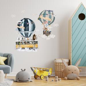 Autocolant de perete "Baloane cu aer cald cu animaluțe" 68x83cm