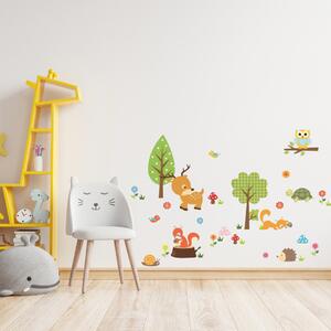 Autocolant de perete "Animale din pădure" 80x55 cm