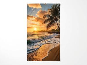 Prosop de plaja cu uscare rapida SUNSETA colorat 70 x 140 cm, 100% microfibra