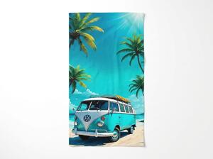 Prosop de plaja cu uscare rapida BREEZIO turcoaz 70 x 140 cm, 100% microfibra