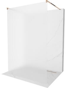 Mexen Kioto, paravan de duș 100 x 200 cm, sticlă mată de 8 mm, 2x distanțiere de stabilizare din aur roz, 800-100-002-60-30