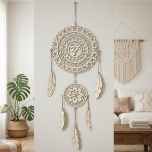 OM Mandala – captator de vise din lemn pentru perete | AURAVIA