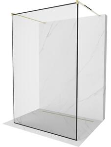 Mexen Kioto, paravan de duș 100 x 200 cm, sticlă transparentă de 8 mm, model negru-auriu, 800-100-002-50-70