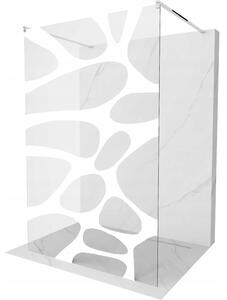 Mexen Kioto perete de duș de sine stătător 100 x 200 cm, transparent/Model alb 8 mm, Crom - 800-100-002-01-97