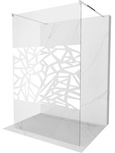 Mexen Kioto perete de duș de sine stătător 100 x 200 cm, transparent/Model alb 8 mm, Crom - 800-100-002-01-85