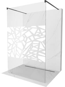 Mexen Kioto perete de duș de sine stătător 100 x 200 cm, transparent/Model alb 8 mm, Neagră - 800-100-002-70-85