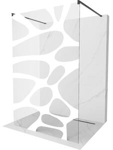 Mexen Kioto perete de duș de sine stătător 110 x 200 cm, transparent/Model alb 8 mm, Neagră - 800-110-002-70-97
