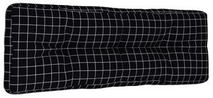 Pernă de paleți, negru carouri, 120x40x12 cm, textil