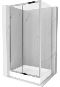 Mexen Apia cabină de duș extensibilă 120 x 80 cm, transparent, Crom + cadă de duș Rio - 840-120-080-01-00-4510