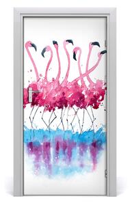 Autocolante pentru usi perete Flamingos
