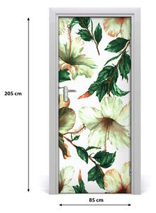 Autocolante pentru usi Furnir adeziv imagini de fundal ușă Hibiscus