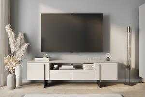 Comodă TV Larena 200 cm cu nișă - cașmir / picioare negre