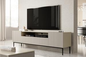 Comodă TV Nicole 200 cm cu nișă și sertare – cașmir / picioare negre