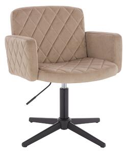 HR802CROSS Scaun Latte din Catifea cu Bază Neagră