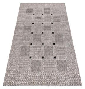 Covor sisal Floorlux 20079 Pătrat argintiu si negru - SECUNDAR-COTATI PRODUSUL