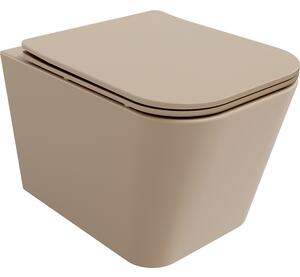 Mexen Teo vas de toaletă Rimless cu capac slim cu închidere lentă, duroplast, cappuccino mat - 30854064