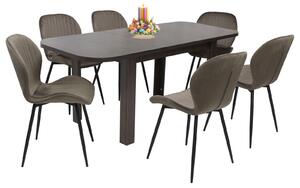 Set masă extensibilă Roma Wenge cu 6 Scaune Opal Maro