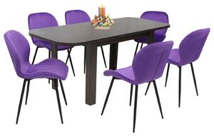 Set masă extensibilă Roma Wenge cu 6 Scaune Opal Mov