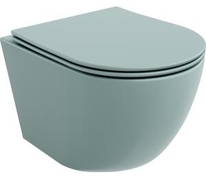 Mexen Lena vas de toaletă Rimless cu capac slim cu închidere lentă, duroplast, Verde deschis mat - 30224048