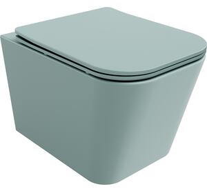 Mexen Teo vas de toaletă Rimless cu capac slim cu închidere lentă, duroplast, Verde deschis mat - 30854048