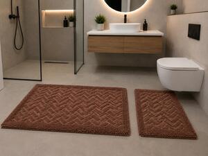 Set 2 Covorase Baie, Rombs 13 Maro, Covor 100% Bumbac, Dimensiunea 60x100 cm