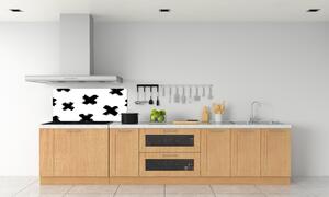 Panou sticlă decorativa bucătărie pata alb-negru